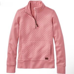L.L.Bean Quilted Sweatshirt 1/4 Zip Pullover Long Sleeve Size L Pet